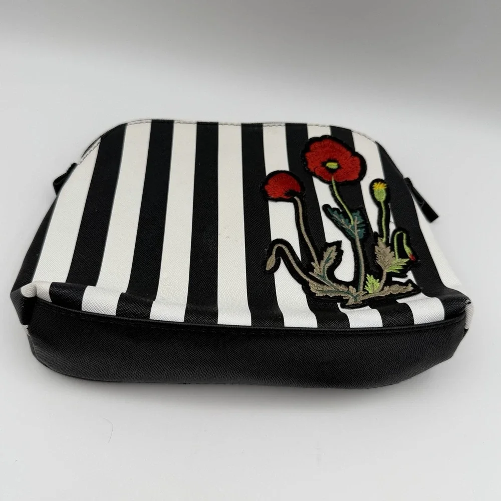 Travel Makeup Bag‎ Zip Cosmetic Pouch Striped Embroidered Floral Nordstrom